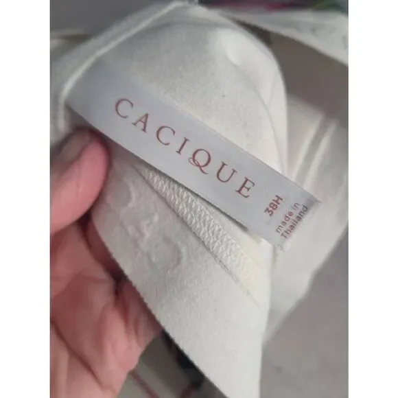 Cacique Plaid Christmas Lightly Lined No-Wire Bra Sz. 38H - Picture 6 of 11